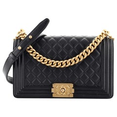 Chanel Boy Flap Bag Quilted Lambskin Old Medium