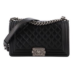 Chanel Boy Flap Bag Quilted Lambskin Old Medium