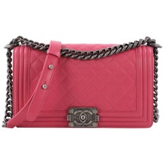 Chanel Boy Klappentasche aus gestepptem Lammfell Old Medium