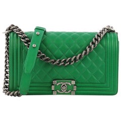 Chanel Boy Flap Bag Quilted Lambskin Old Medium
