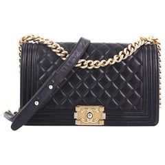Chanel Boy Flap Bag Quilted Lambskin Old Medium