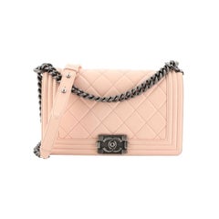 Chanel Boy Flap Bag Quilted Lambskin Old Medium