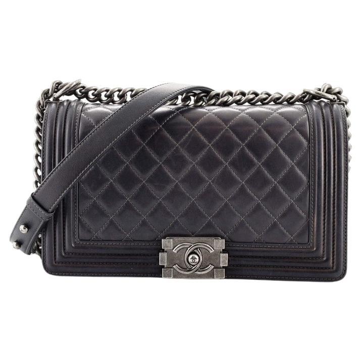 Chanel Boy Flap Bag Quilted Lambskin Old Medium