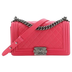 Chanel Boy Flap Bag Quilted Lambskin Old Medium