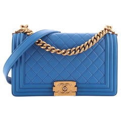 Chanel Boy Flap Bag Quilted Lambskin Old Medium