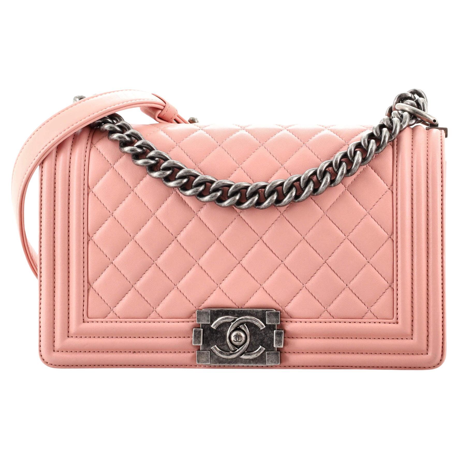Chanel Pink Quilted Patent Medium Classic Double Flap Bag NEW at
