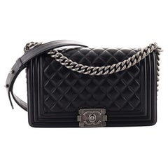 Chanel Boy Flap Bag Quilted Lambskin Old Medium