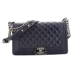 Chanel Boy Flap Bag Quilted Lambskin Old Medium