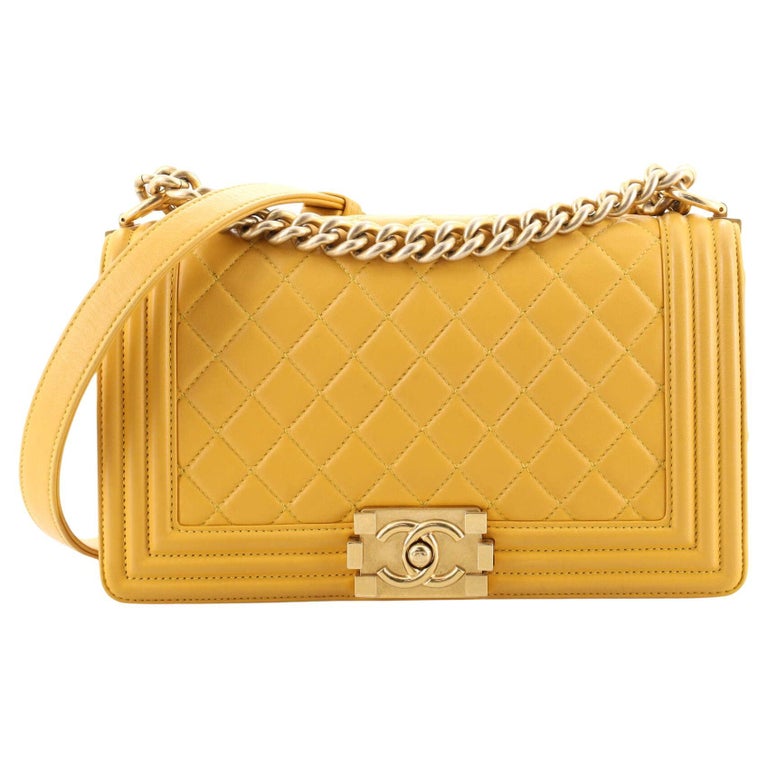 Chanel Boy Flap Bag Quilted Lambskin Old Medium For Sale at 1stDibs