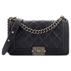 Chanel Boy Flap Bag Quilted Lambskin Old Medium