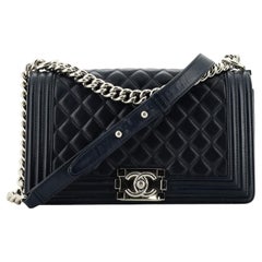 Chanel Boy Flap Bag Quilted Lambskin Old Medium