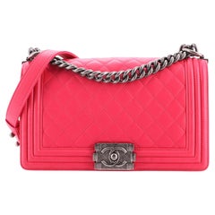 Chanel Boy Flap Bag Quilted Lambskin Old Medium
