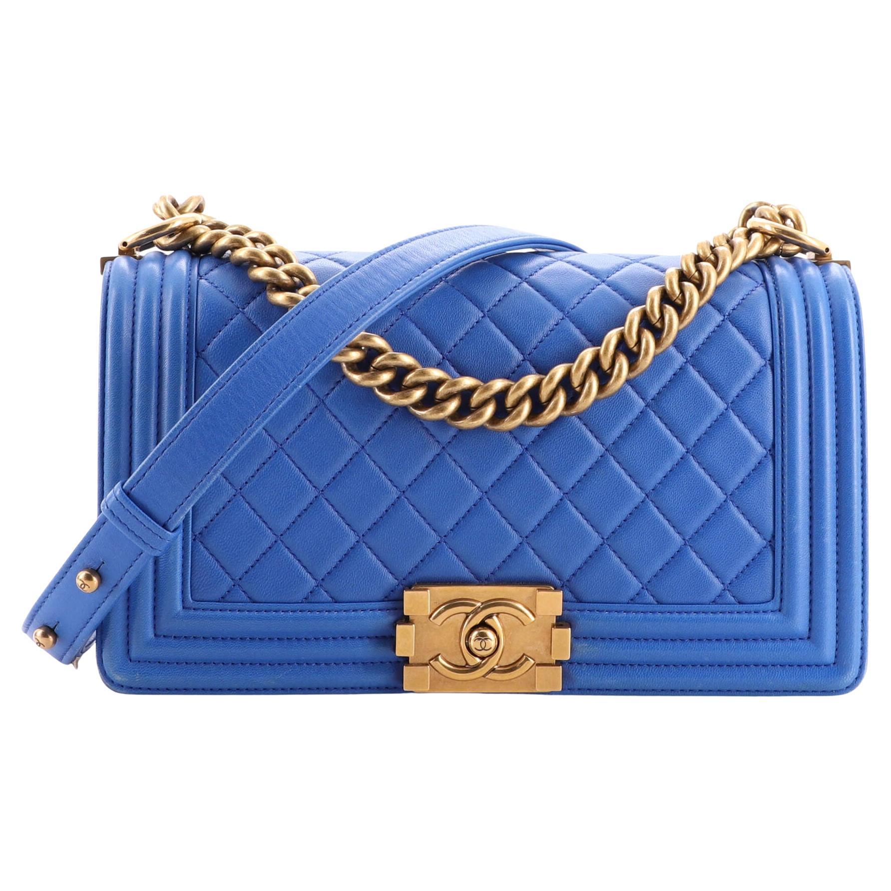 Chanel Boy Flap Bag Quilted Lambskin Old Medium For Sale - 1stDibs