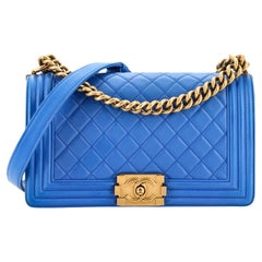 chanel boy bag medium blue