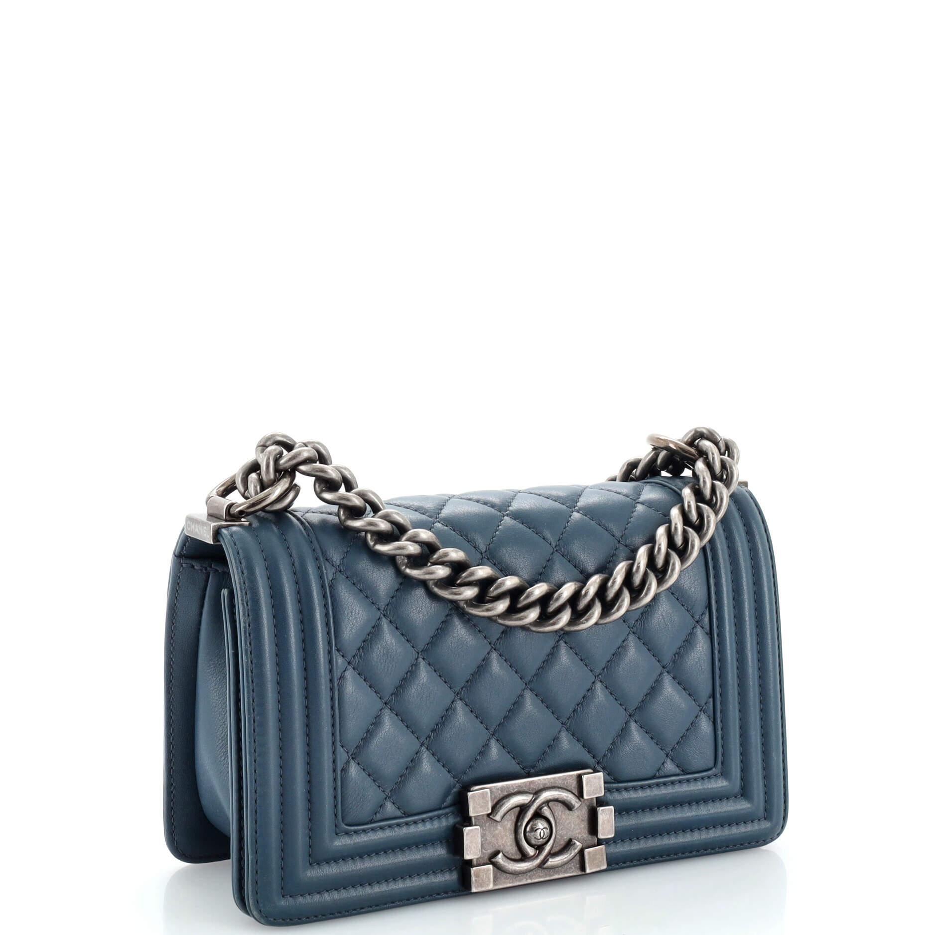Chanel Boy Flap Bag Quilted Lambskin Small In Good Condition In NY, NY
