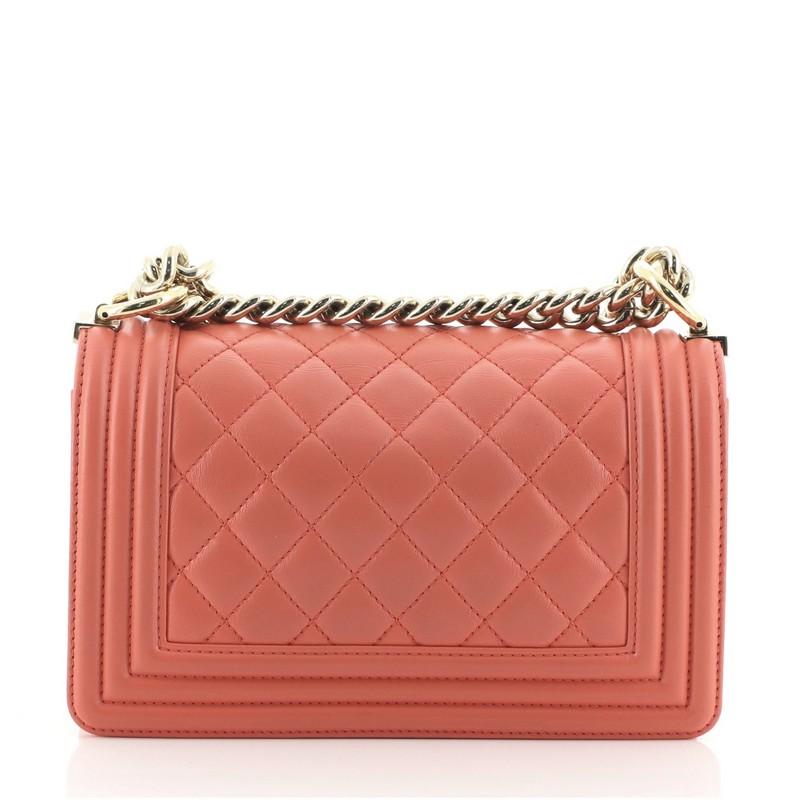 Chanel Boy Flap Bag Quilted Lambskin Small In Fair Condition In NY, NY