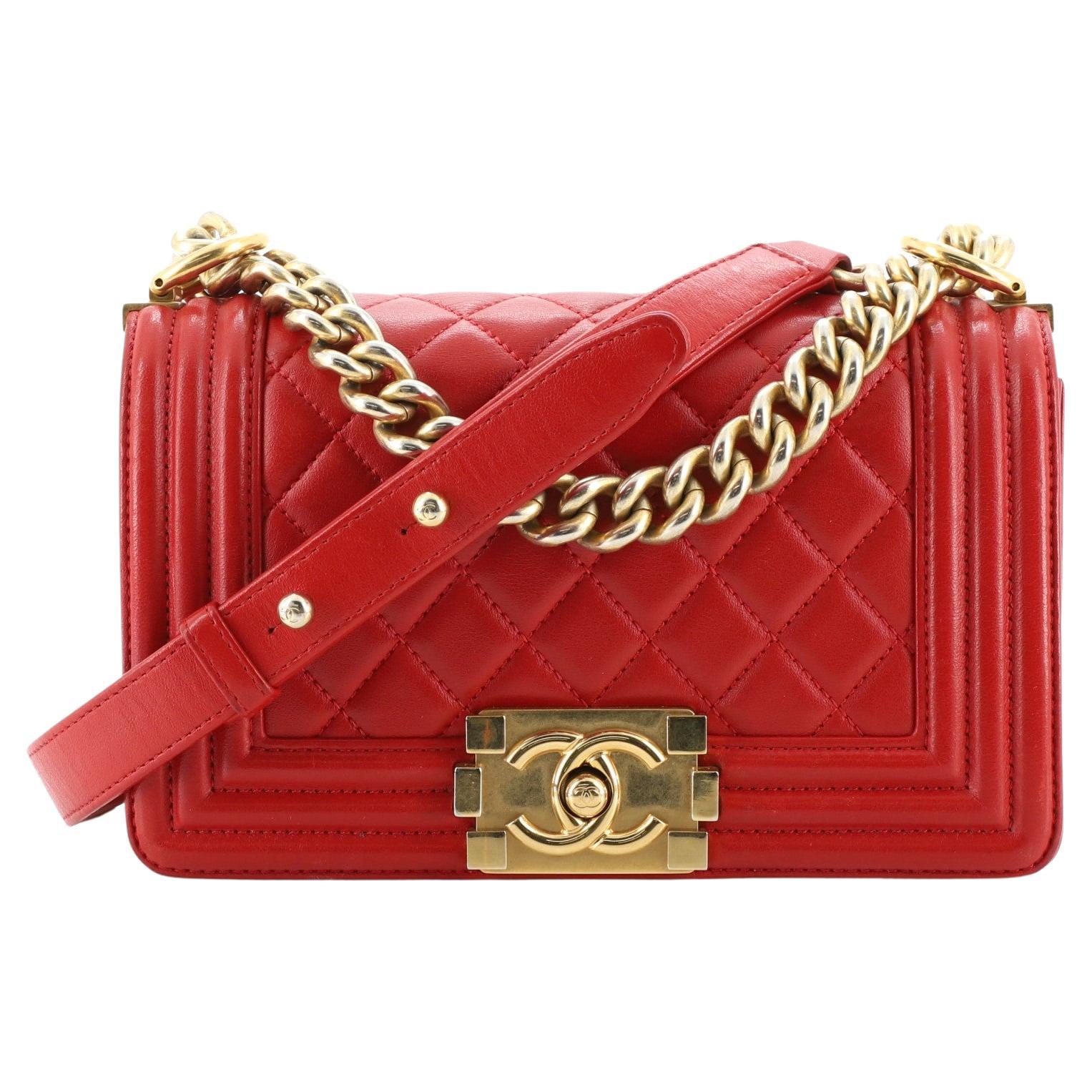 Chanel Red Quilted Caviar Leather Mini Boy Shoulder Bag For Sale at 1stDibs chanel mini boy