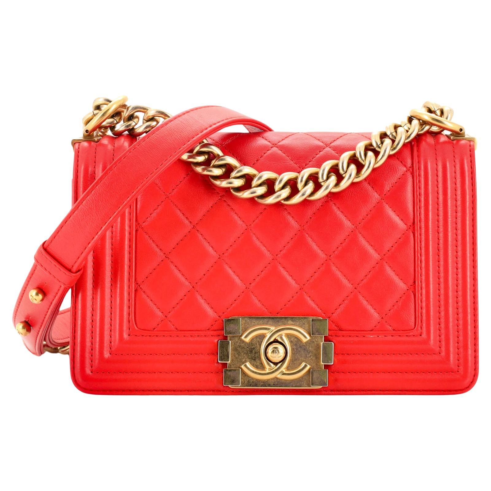 Chanel Boy Flap Bag Quilted Lambskin Small For Sale