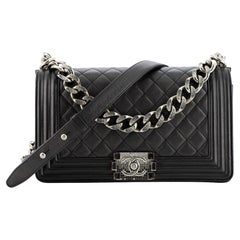 Chanel Boy Flap Bag Quilted Lambskin with Gradient Crystal Detail Old Medium