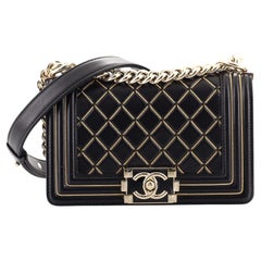 Chanel Boy Flap Bag Quilted Lambskin with Micro Chain Detail Small
