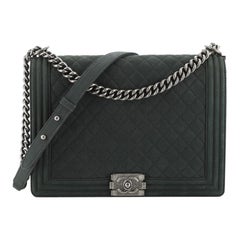 Chanel  Boy Flap Bag Quilted Matte Caviar Large