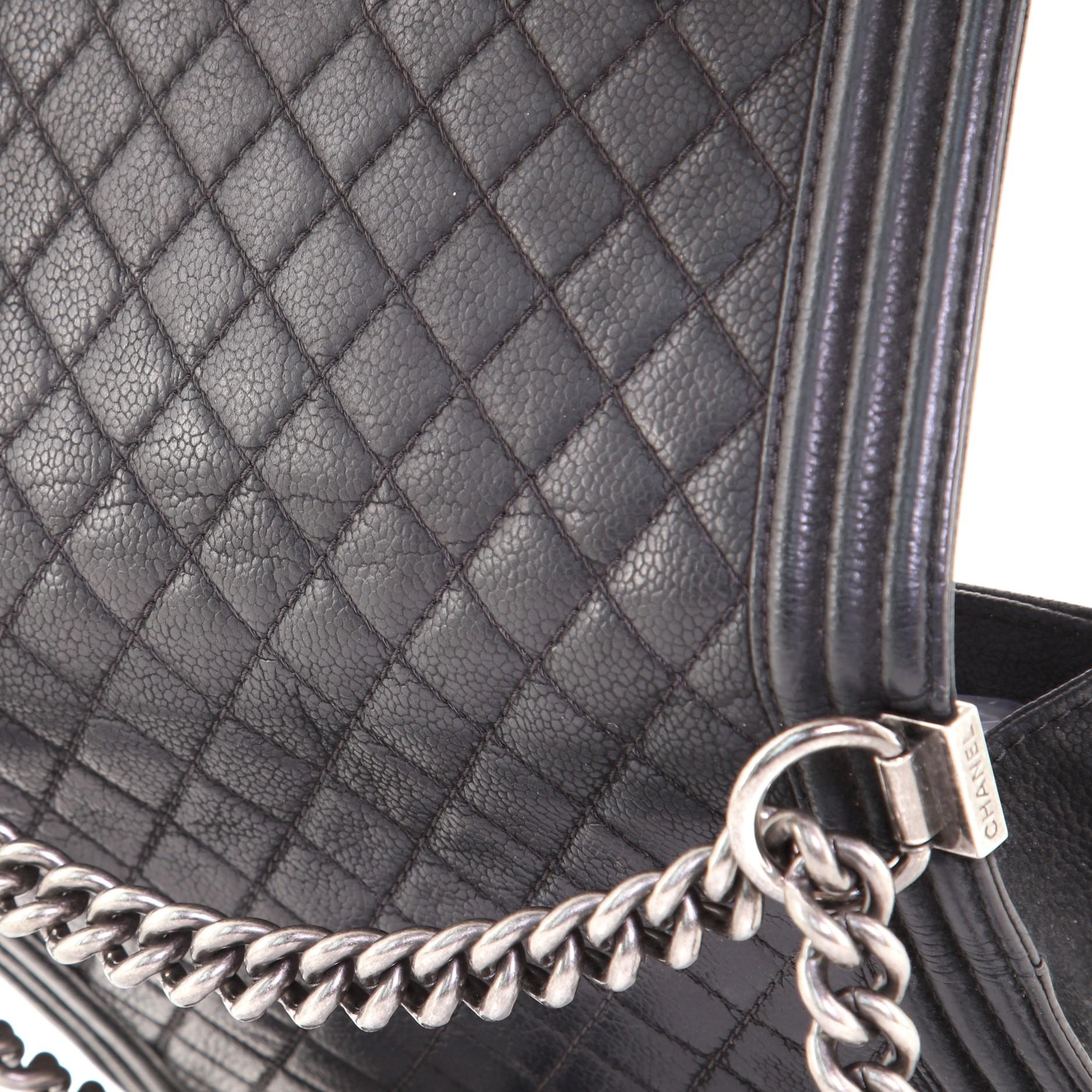 Chanel Boy Flap Bag Quilted Matte Caviar Old Medium In Good Condition In NY, NY