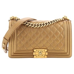 Chanel Boy Flap Bag Quilted Metallic Calfskin Old Medium Chanel Boy Flap Bag Quilted Metallic Calfskin Old Medium