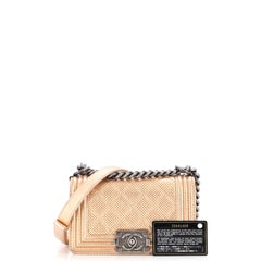 Chanel Boy Flap Bag Quilted Metallic Perforated Calfskin Small