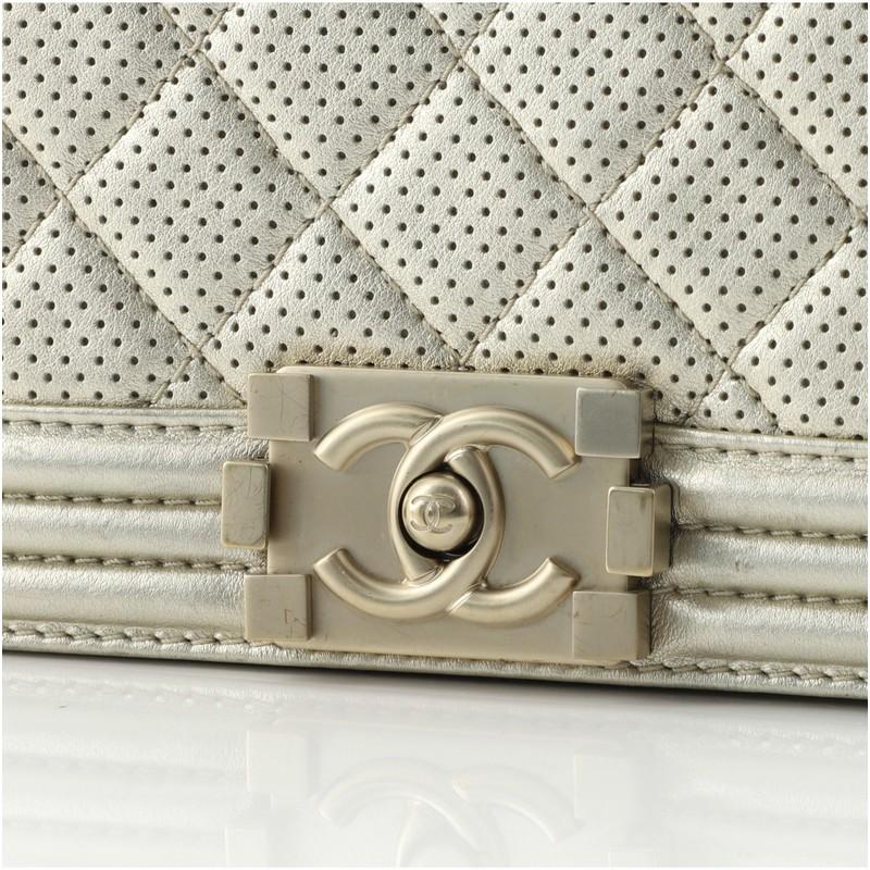 Chanel Boy Flap Bag Quilted Metallic Perforated Calfskin Small 2