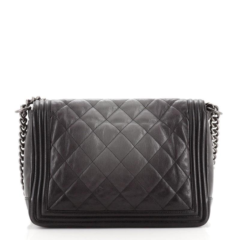 Chanel Boy Flap Bag Quilted Ombre Goatskin Large In Good Condition In NY, NY