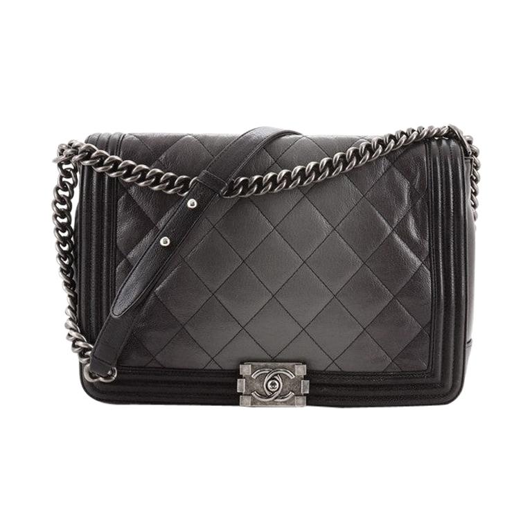 Chanel Boy Flap Bag Quilted Ombre Goatskin Large