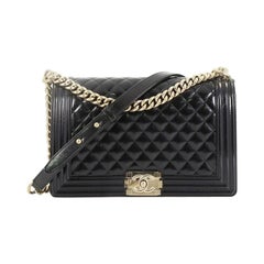 Chanel Boy Flap Bag Quilted Patent New Medium Chanel Boy Flap Bag Quilted Patent New Medium