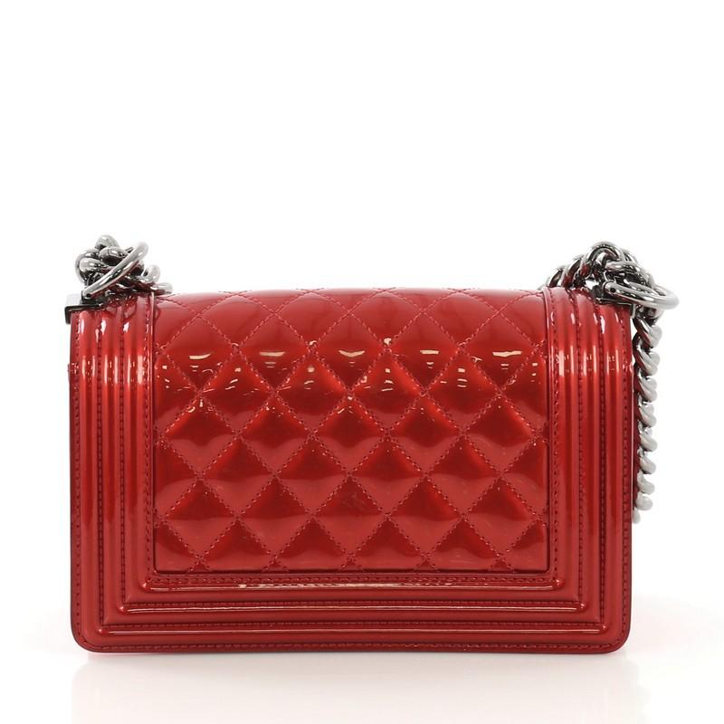 Chanel Boy Flap Bag Quilted Patent Small In Good Condition In NY, NY