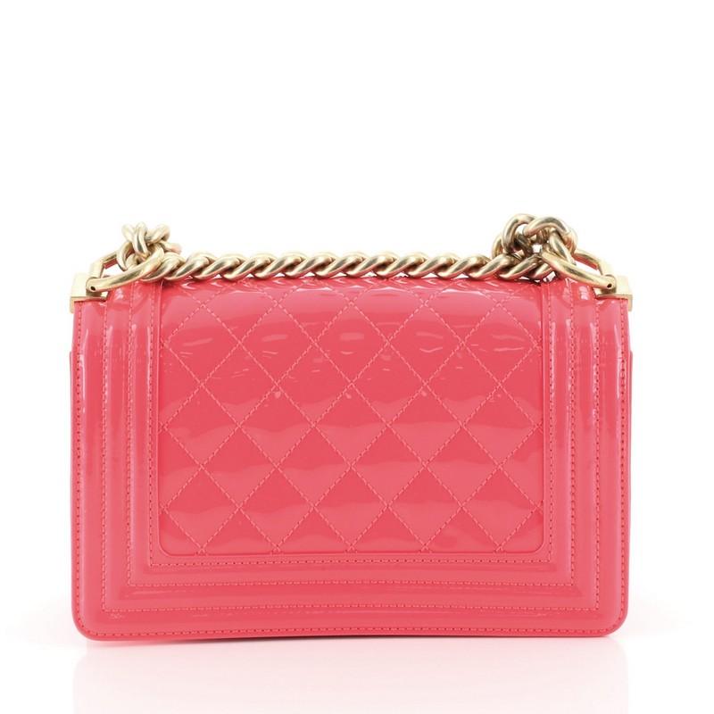 Chanel Boy Flap Bag Quilted Patent Small In Good Condition In NY, NY