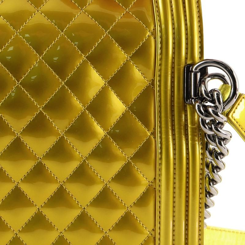 Chanel Boy Flap Bag Quilted Patent Small 4