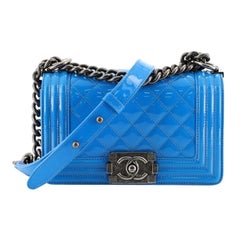  Chanel Boy Flap Bag Quilted Patent Small