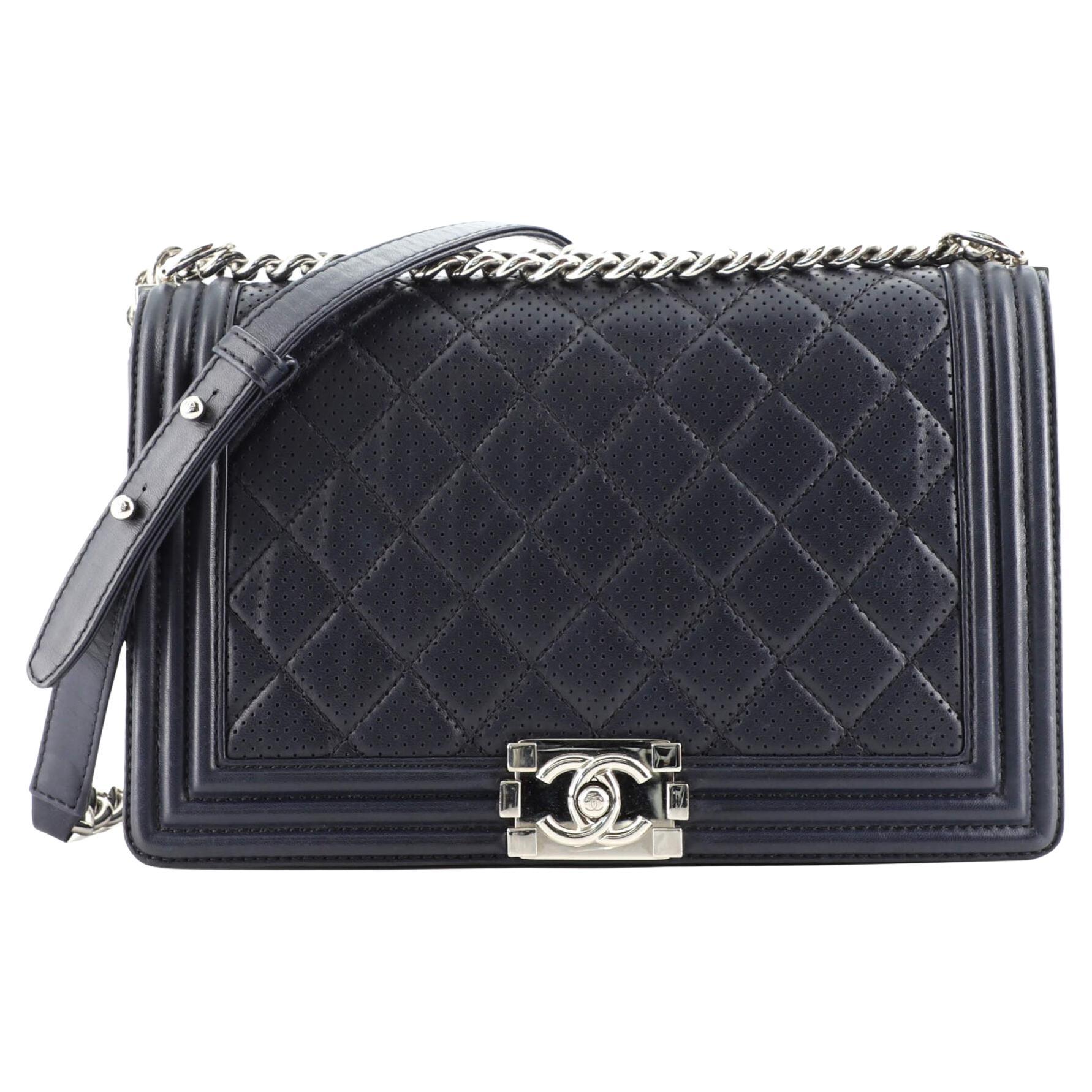 Chanel Boy Flap Bag Quilted Perforated Lambskin New Medium at 1stDibs