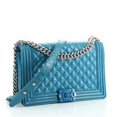 Chanel Boy Flap Bag Quilted Plexiglass Patent New Medium
