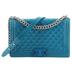 Chanel Boy Flap Bag Quilted Plexiglass Patent New Medium