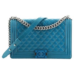 Chanel Boy Flap Bag Quilted Plexiglass Patent New Medium