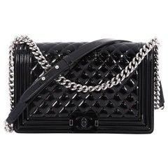 Chanel Boy Flap Bag Quilted Plexiglass Patent New Medium