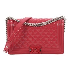 Chanel Boy Flap Bag Quilted Plexiglass Patent New Medium