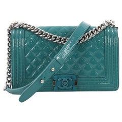 Chanel Boy Flap Bag Quilted Plexiglass Patent Old Medium