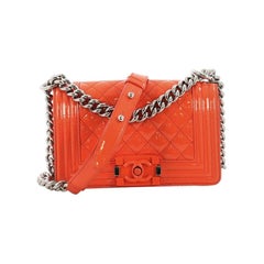 Chanel Boy Flap Bag Quilted Plexiglass Patent Small