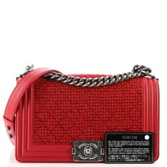 Chanel Boy Flap Bag Quilted Tweed Old Medium