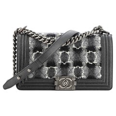 Chanel Boy Flap Bag Quilted Tweed Old Medium