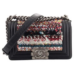 Chanel Boy Flap Bag Quilted Tweed Small