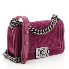 Chanel Boy Flap Bag Quilted Velvet Small