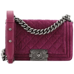 Chanel Boy Flap Bag Quilted Velvet Small 