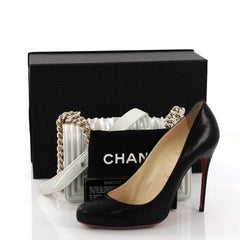 Chanel Boy Flap Bag Sequin and Pearl Embellished Leather Small